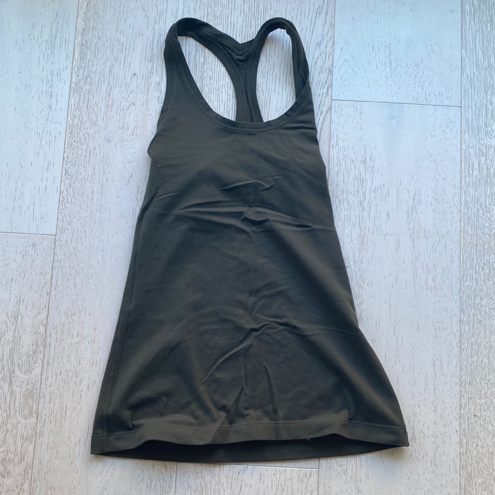 Lululemon racer back tank top army green size 2